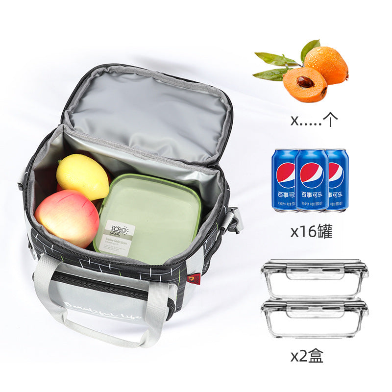 Street style cool lunch bag insulation fresh-keeping bag leak-proof ice pack double-layer insulation lunch bag