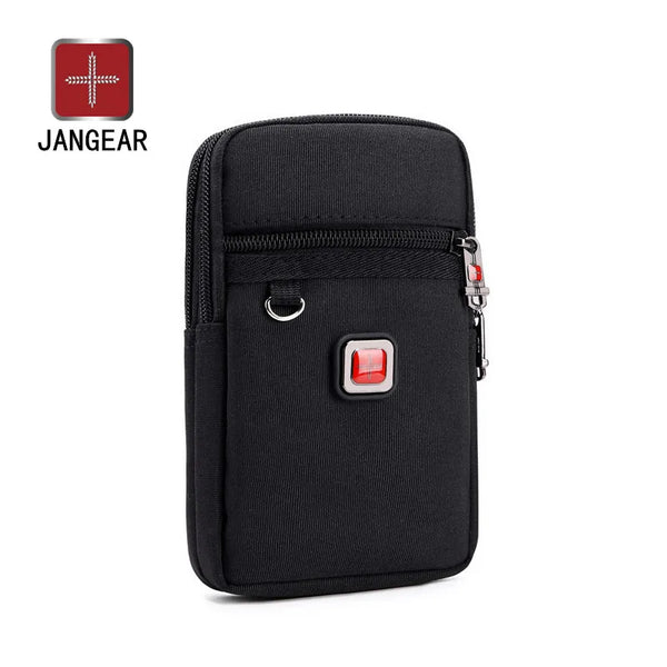 JANGEAR Gaterproof Oxford Cloth Mobile Phone Waist bag Key Coin Wallet Men's Mobile Phone Bag Multi Function Retro Messenger Bag