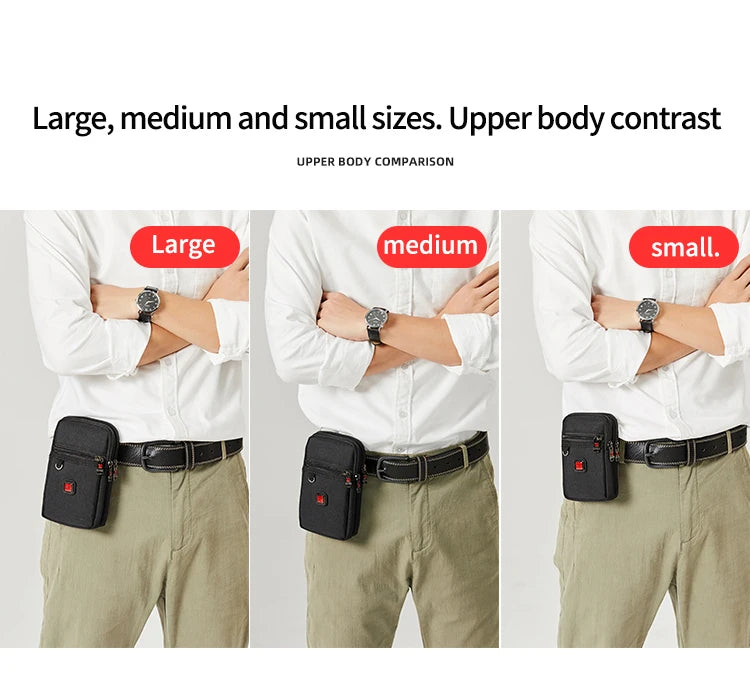 JANGEAR Gaterproof Oxford Cloth Mobile Phone Waist bag Key Coin Wallet Men's Mobile Phone Bag Multi Function Retro Messenger Bag