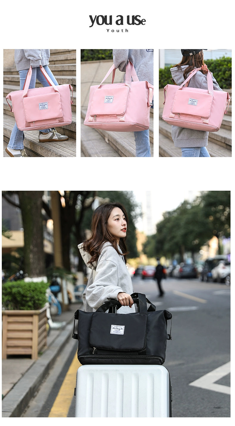 Women's Oversized Trolley Travel Bag Portable Sports