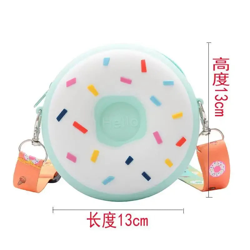 Children Messenger Bags Rainbow Donut Bag Silicone Baby Cartoon Wallet Crossbody Bag for Women Purse and Handbag Сумка Женская