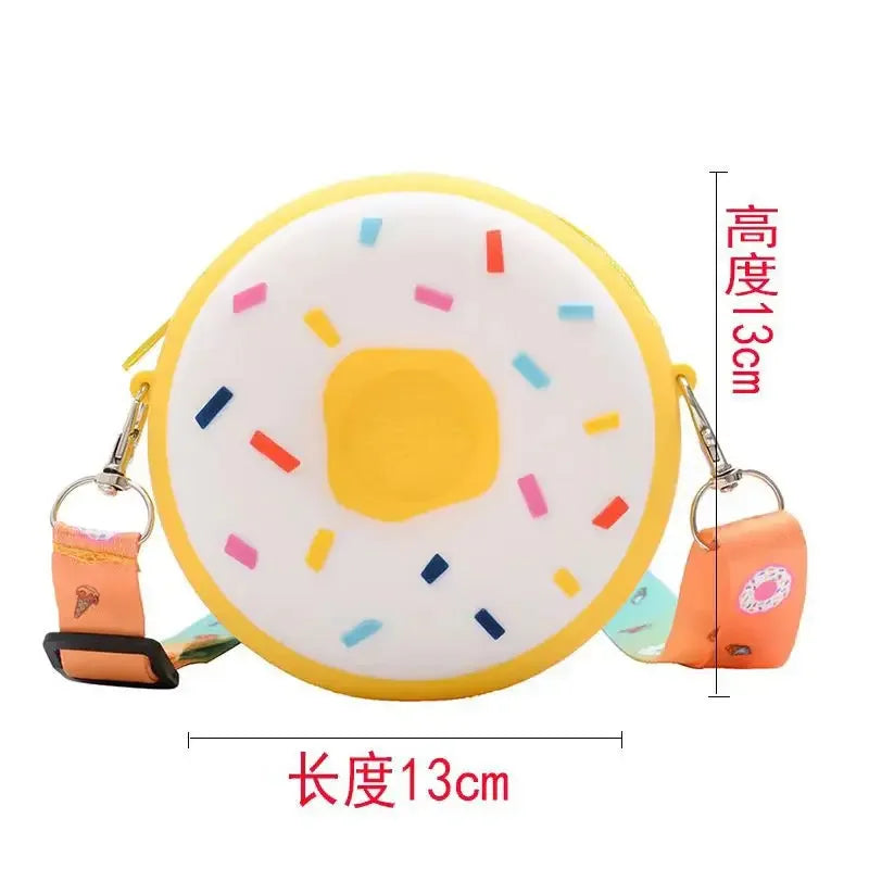 Children Messenger Bags Rainbow Donut Bag Silicone Baby Cartoon Wallet Crossbody Bag for Women Purse and Handbag Сумка Женская