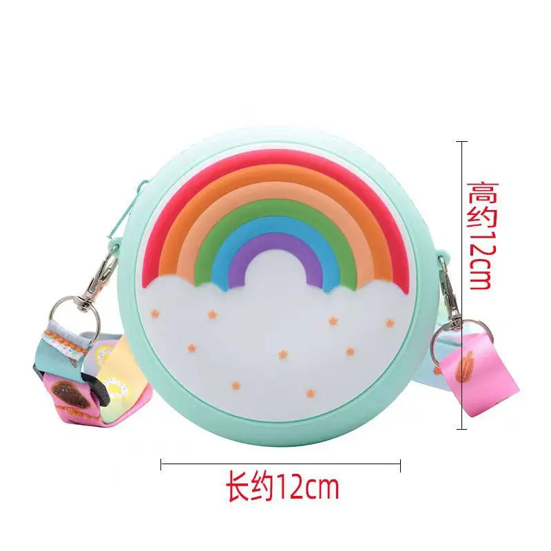 Children Messenger Bags Rainbow Donut Bag Silicone Baby Cartoon Wallet Crossbody Bag for Women Purse and Handbag Сумка Женская