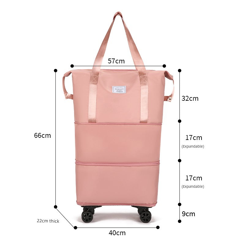 Women's Oversized Trolley Travel Bag Portable Sports