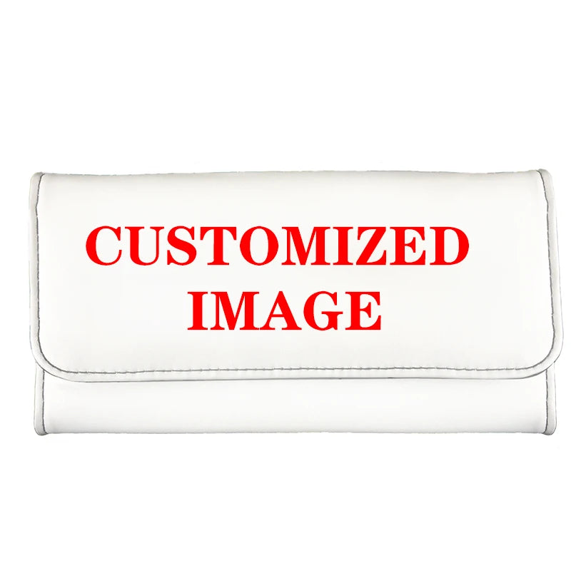 Your OWN Design Brand Logo/Picture Cover Printing Men Women Leather Wallet DIY Custom Credit Card Holder Short Purse