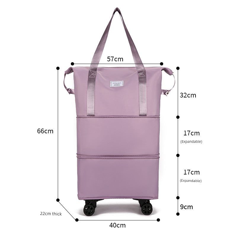 Women's Oversized Trolley Travel Bag Portable Sports