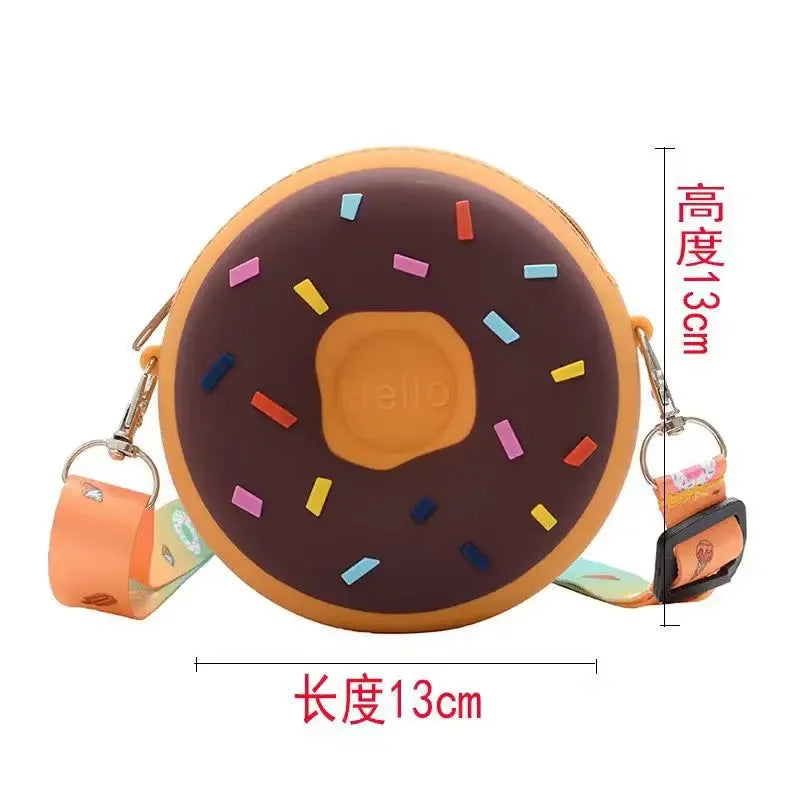 Children Messenger Bags Rainbow Donut Bag Silicone Baby Cartoon Wallet Crossbody Bag for Women Purse and Handbag Сумка Женская