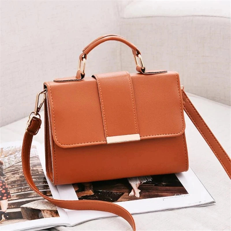 Women Fashion PU Leather Shoulder Small Flap Crossbody Handbags Top Handle Messenger Bags High Quality Luxury Ladies Hand Bag