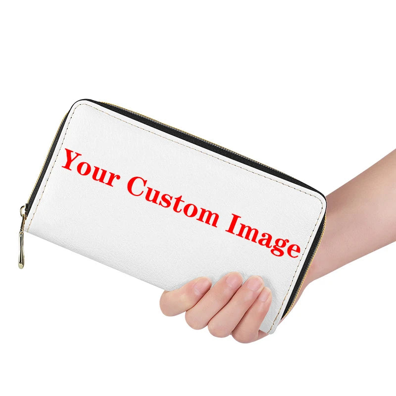 Your OWN Design Brand Logo/Picture Cover Printing Men Women Leather Wallet DIY Custom Credit Card Holder Short Purse