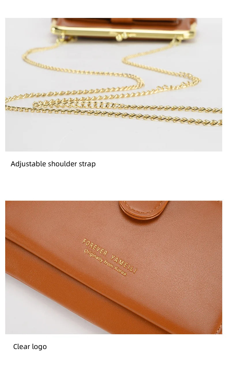 2024 New Shoulder Crossbody Bag Women's Chain Multi-function Wallet Mobile Phone Bag card Holder Money Coin Clip bag