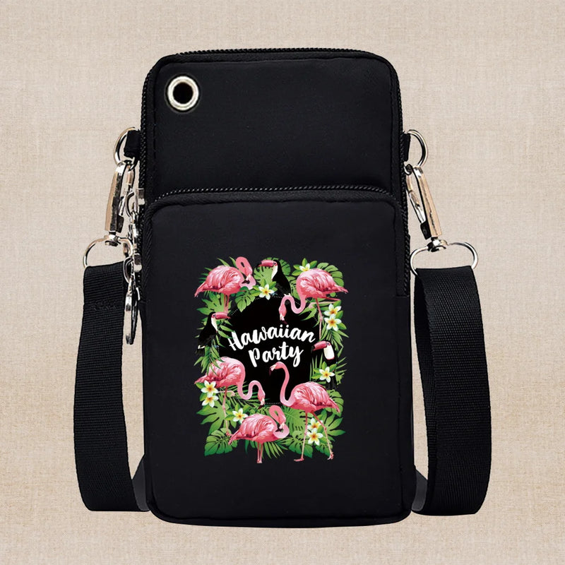 Universal Mobile Phone Case Crossbody for IPhone 13 12 11 Pro Case Flamingo Series Wallet Outdoor Sport Arm Purse Shoulder Bag