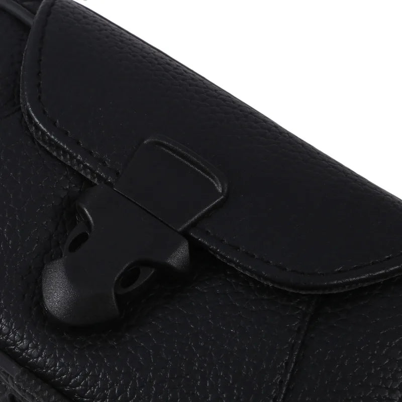 Multifunctional Leather Waist Packs Solid Color Men Business Style Belt Bag Horizontal And Vertical Section Wallet Case Purse