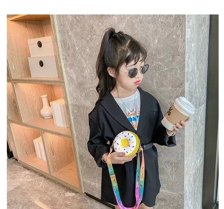 Children Messenger Bags Rainbow Donut Bag Silicone Baby Cartoon Wallet Crossbody Bag for Women Purse and Handbag Сумка Женская