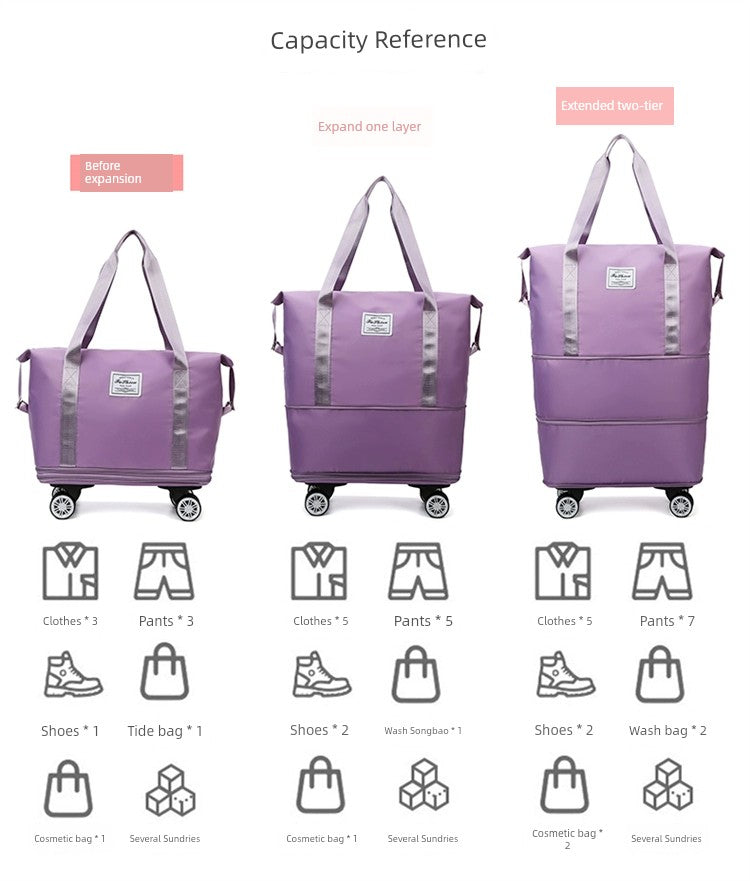 Portable Luggage Bag Cosmetics Bag Large Capacity Universal Wheel