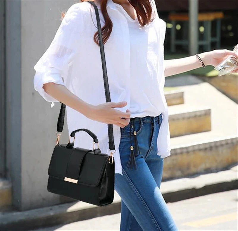 Women Fashion PU Leather Shoulder Small Flap Crossbody Handbags Top Handle Messenger Bags High Quality Luxury Ladies Hand Bag