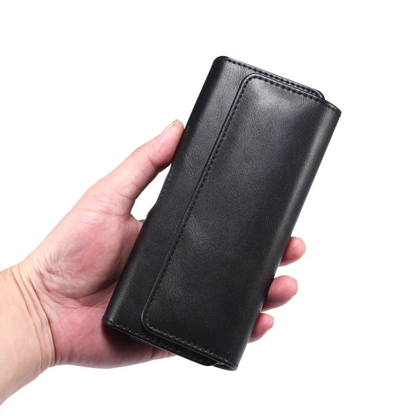 Fashion Leather Clutch Bag Vintage Designer Men's Waist Pack Belt Phone Wallets Small Pouch Fanny Handbags Male Black Coin Purse