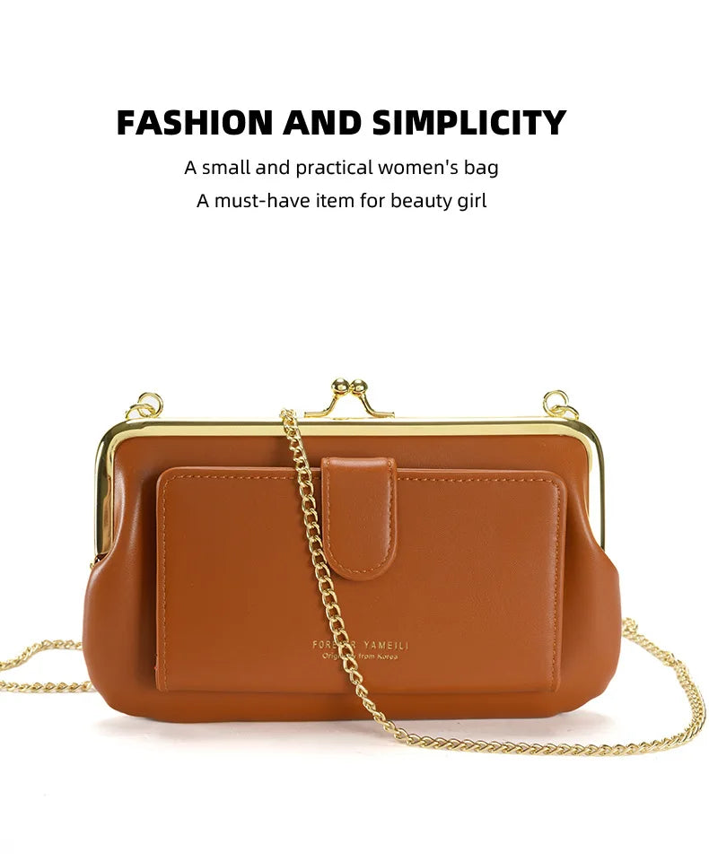 2024 New Shoulder Crossbody Bag Women's Chain Multi-function Wallet Mobile Phone Bag card Holder Money Coin Clip bag