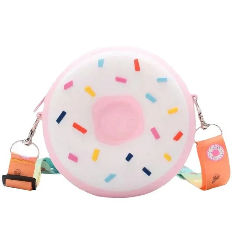 Children Messenger Bags Rainbow Donut Bag Silicone Baby Cartoon Wallet Crossbody Bag for Women Purse and Handbag Сумка Женская