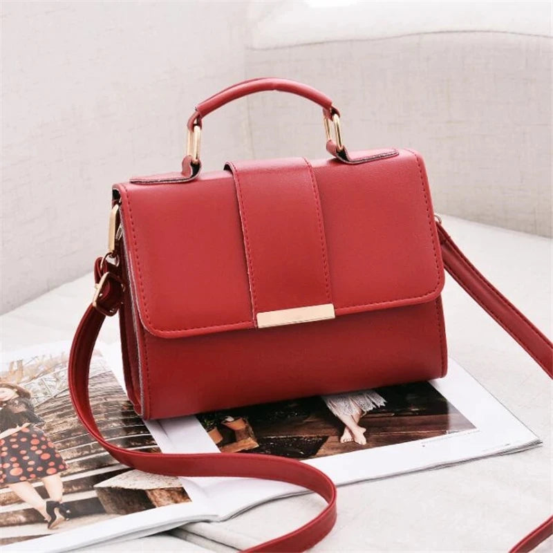 Women Fashion PU Leather Shoulder Small Flap Crossbody Handbags Top Handle Messenger Bags High Quality Luxury Ladies Hand Bag