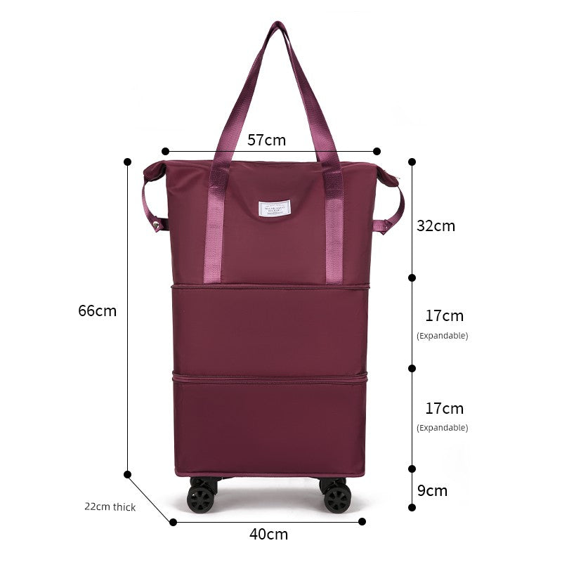 Women's Oversized Trolley Travel Bag Portable Sports